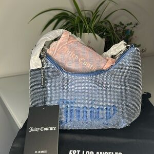 Juicy Couture UK Blue Bling Hazel Hobo Shoulder & Crossbody Bag